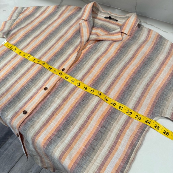 LaFayette 148 Blouse Size XL Wendell Striped Linen Button Front beach resort - Picture 11 of 12